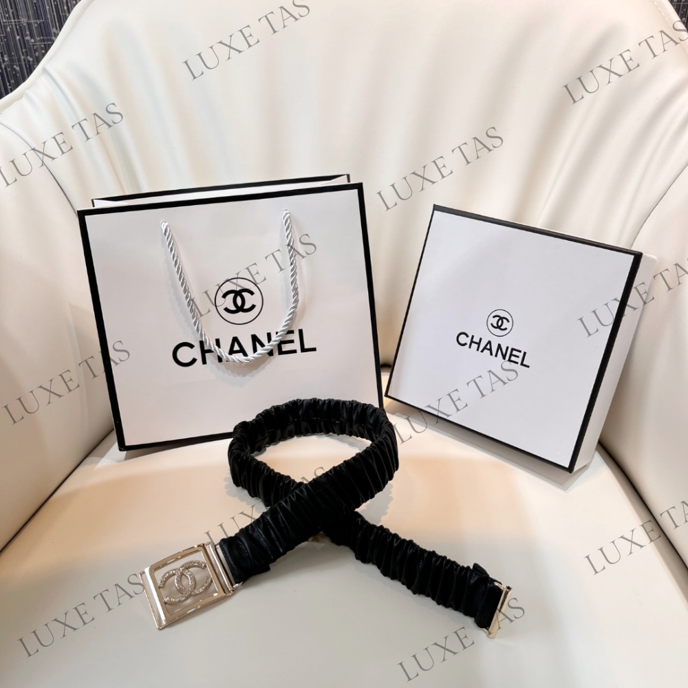CC Lambskin Gold-Tone Metal Belt