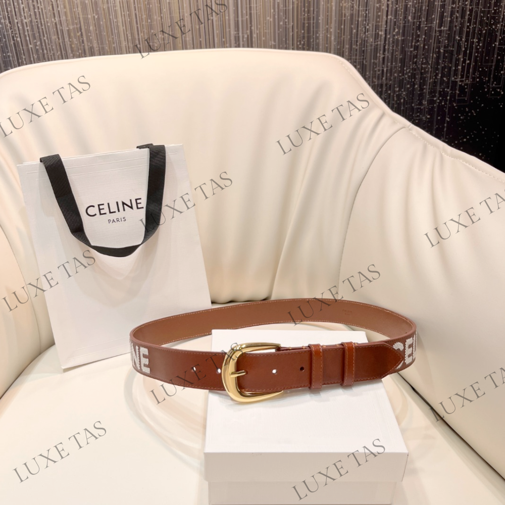 Camel Large Western Belt In Vintage Calfskin
