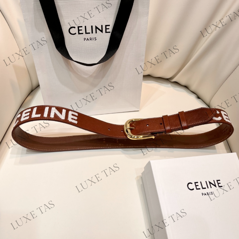 Camel Large Western Belt In Vintage Calfskin