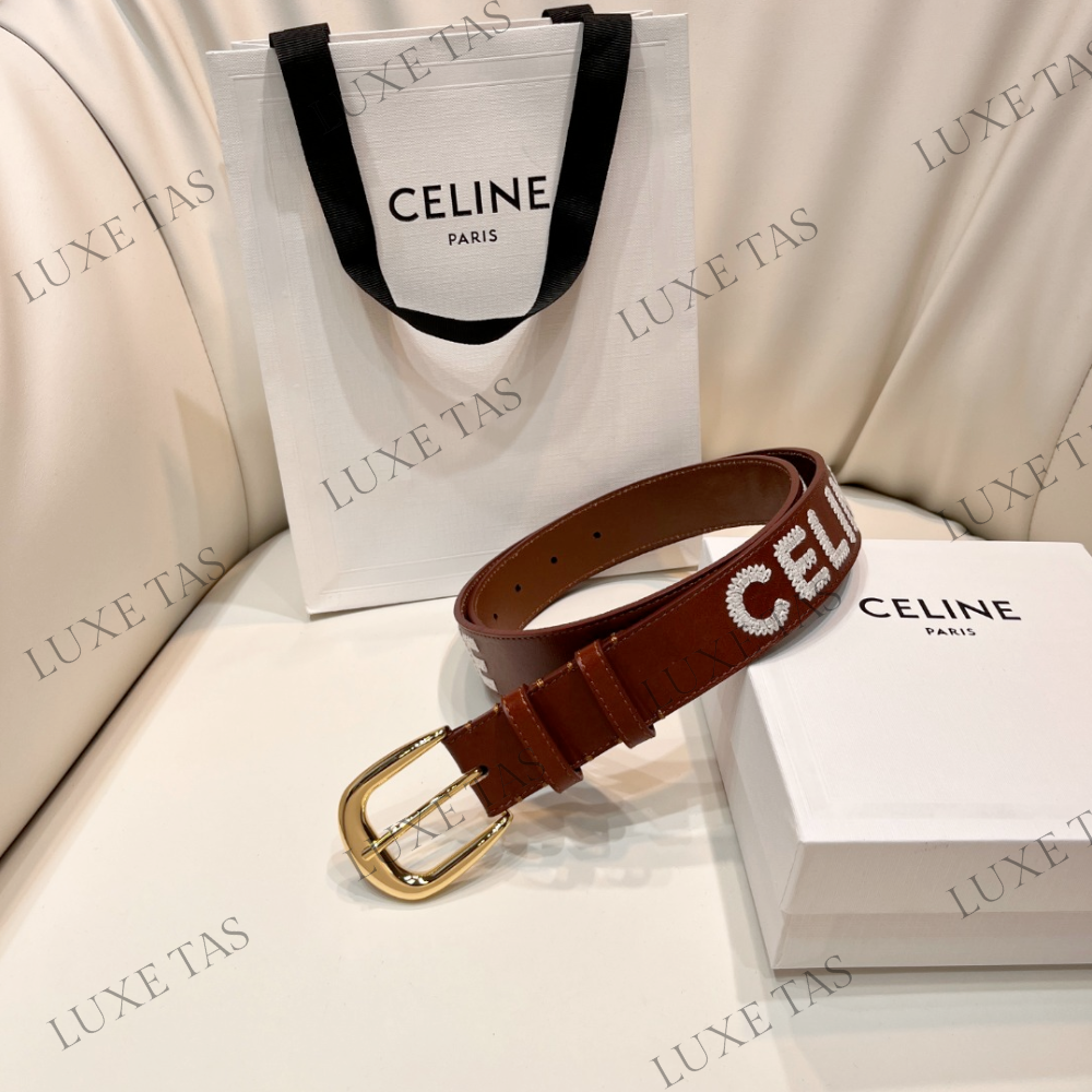 Camel Large Western Belt In Vintage Calfskin