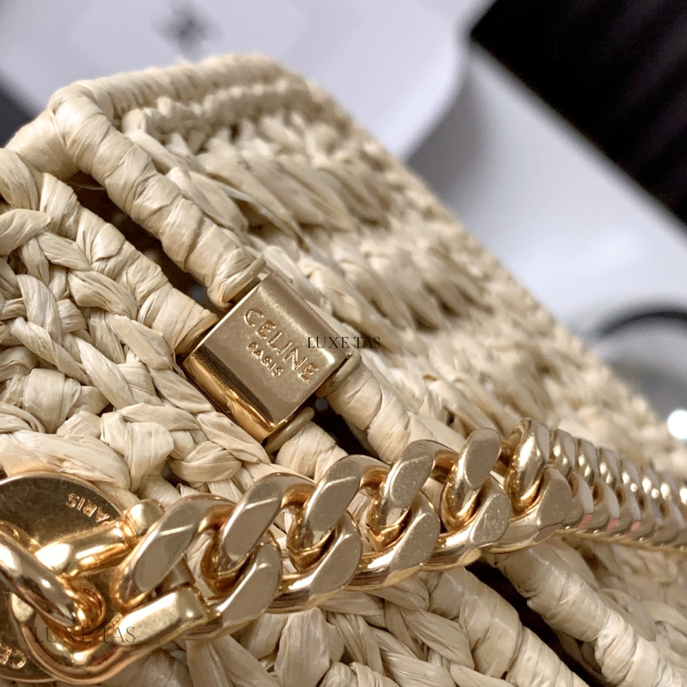 Chain Shoulder Bag Triomphe In Raffia Natural