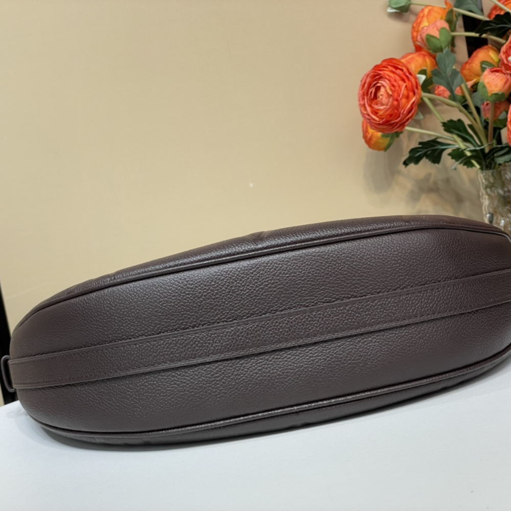 Chocolate Monogram Empreinte Leather Loop Hobo Leather Crossbody Bag for Women