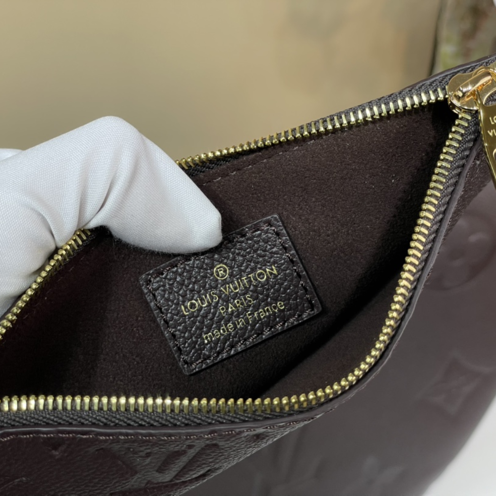 Chocolate Monogram Empreinte Leather Loop Hobo Leather Crossbody Bag for Women