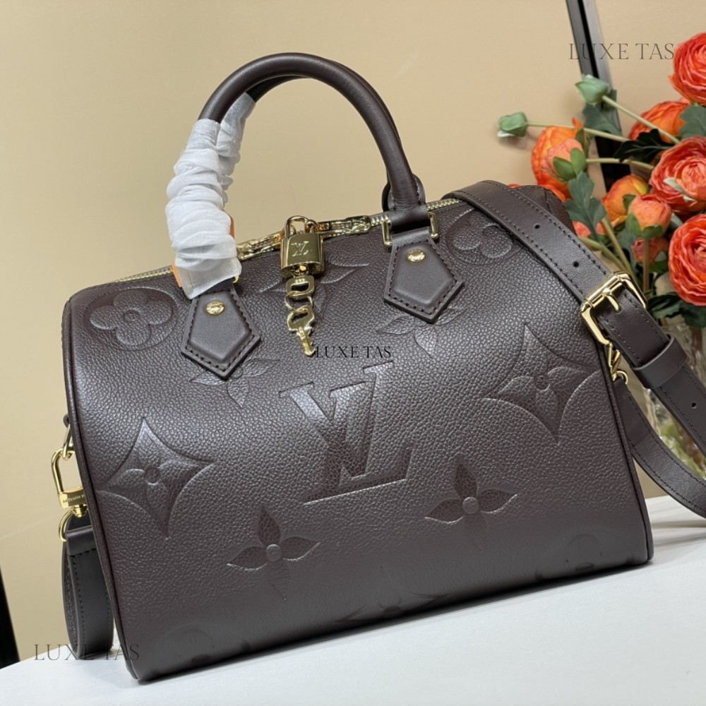 Chocolate Monogram Empreinte Leather Speedy Bandoulière 25 Leather Crossbody Bag for Women