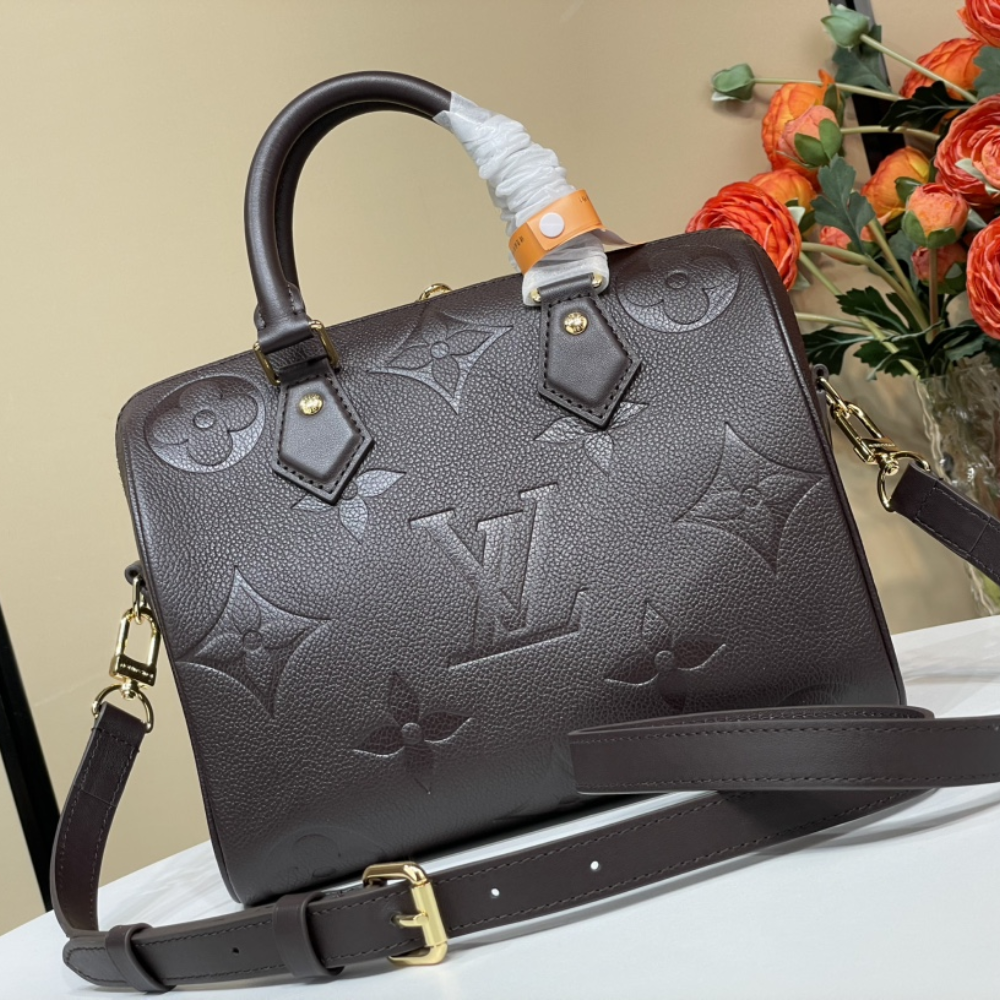 Chocolate Monogram Empreinte Leather Speedy Bandoulière 25 Leather Crossbody Bag for Women