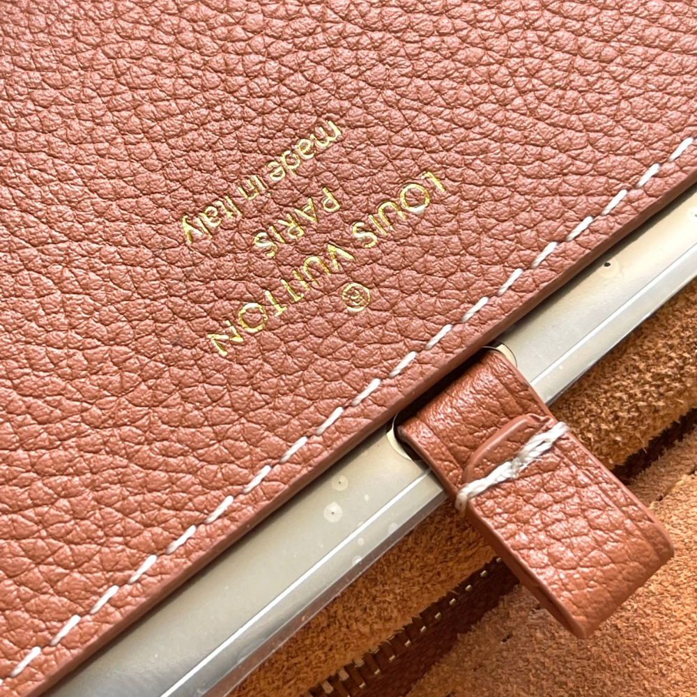 Cognac Soft Twist Leather Crossbody Bag for Women