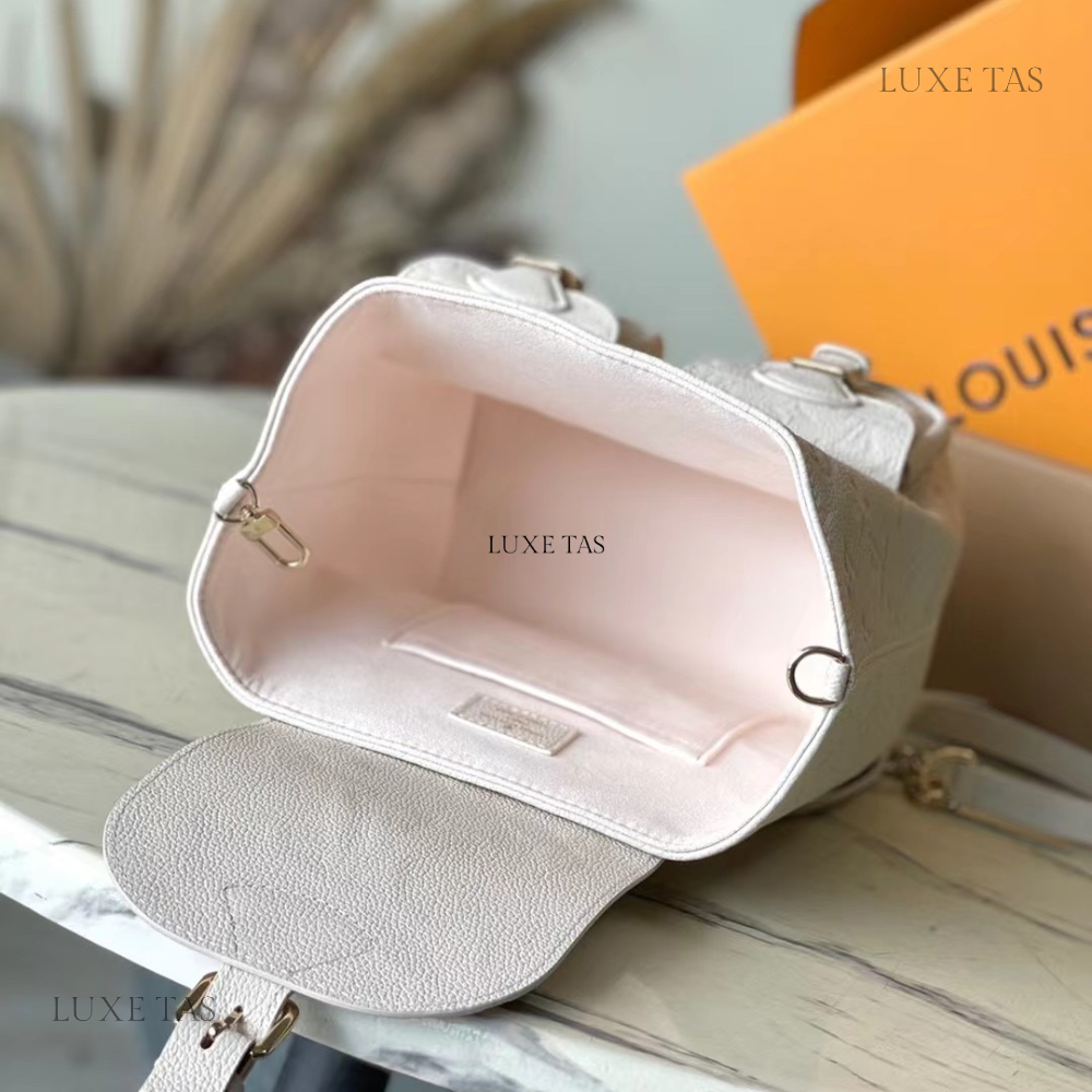 Cream Backup Leather Backpack for Women