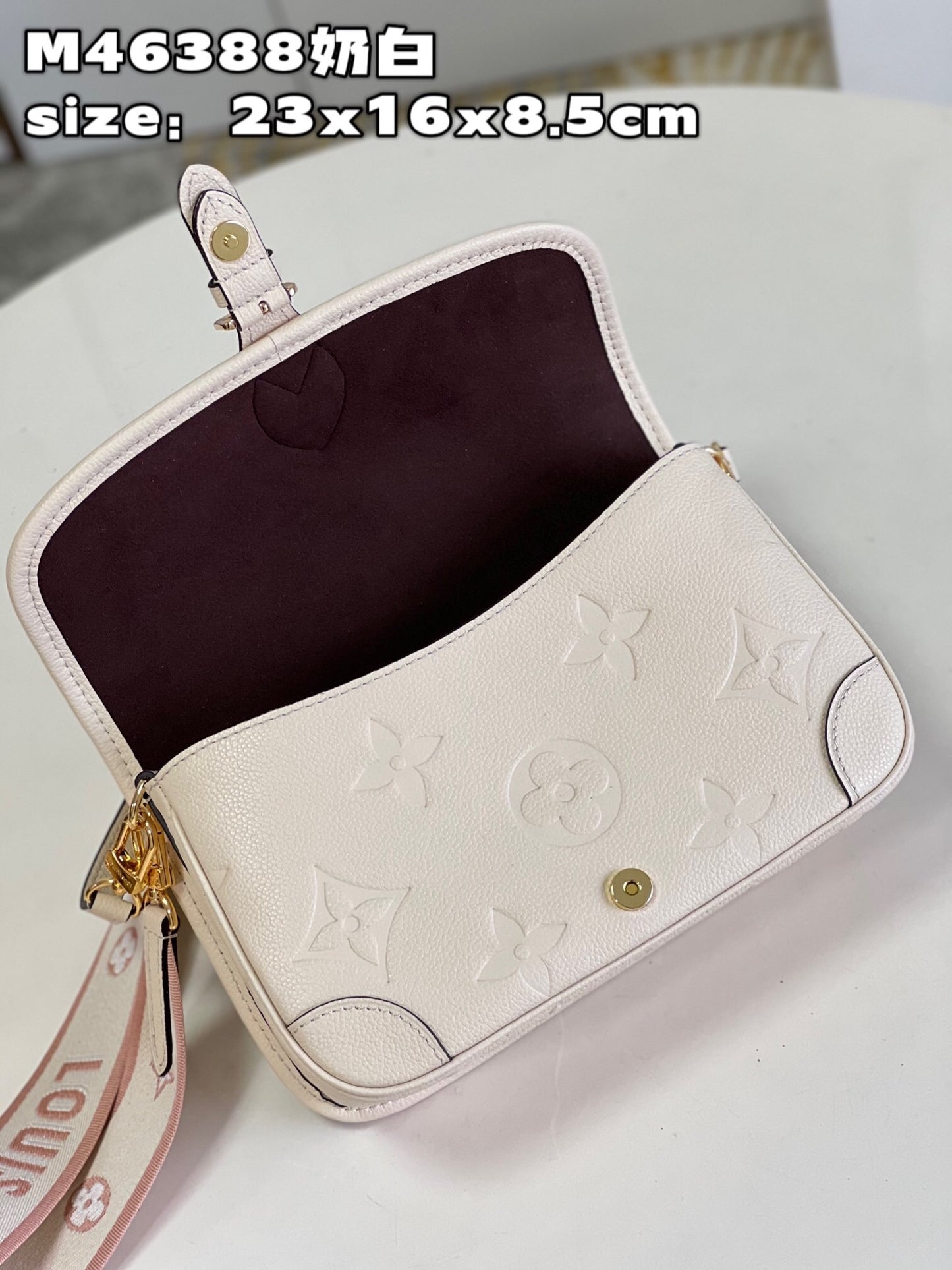 Cream Monogram Empreinte Leather Diane