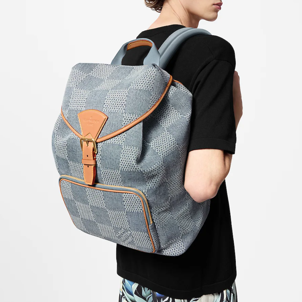Damier Denim Montsouris Backpack for Men