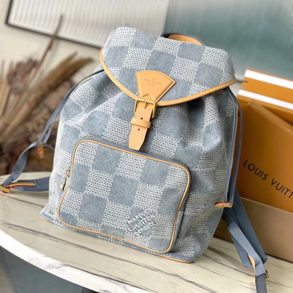 Damier Denim Montsouris Backpack for Men