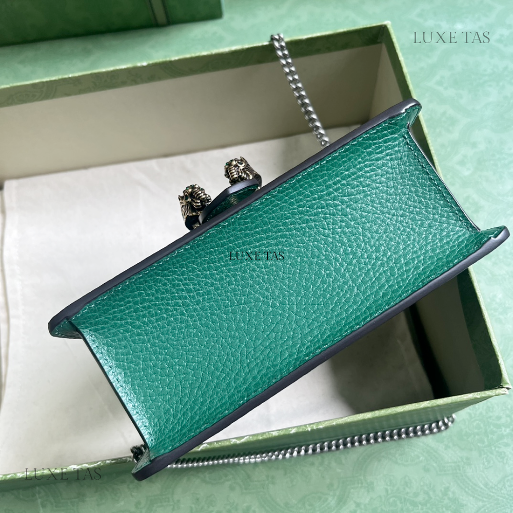 Dark Green Dionysus Mini Top Handle Bag - Leather Handbag for Women