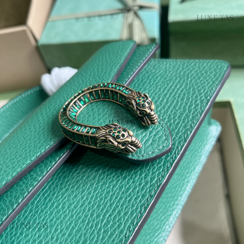 Dark Green Dionysus Mini Top Handle Bag - Leather Handbag for Women