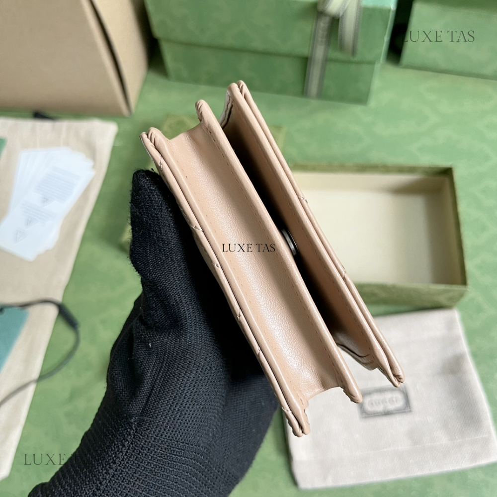 GG Marmont Matelassé Card Case Wallet