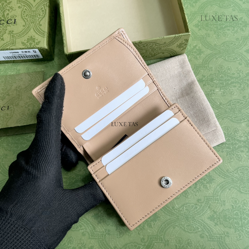 GG Marmont Matelassé Card Case Wallet