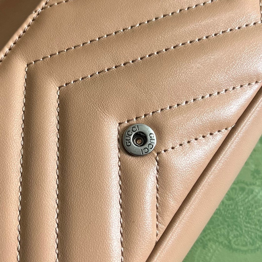 GG Marmont Matelassé Super Mini Rose Beige