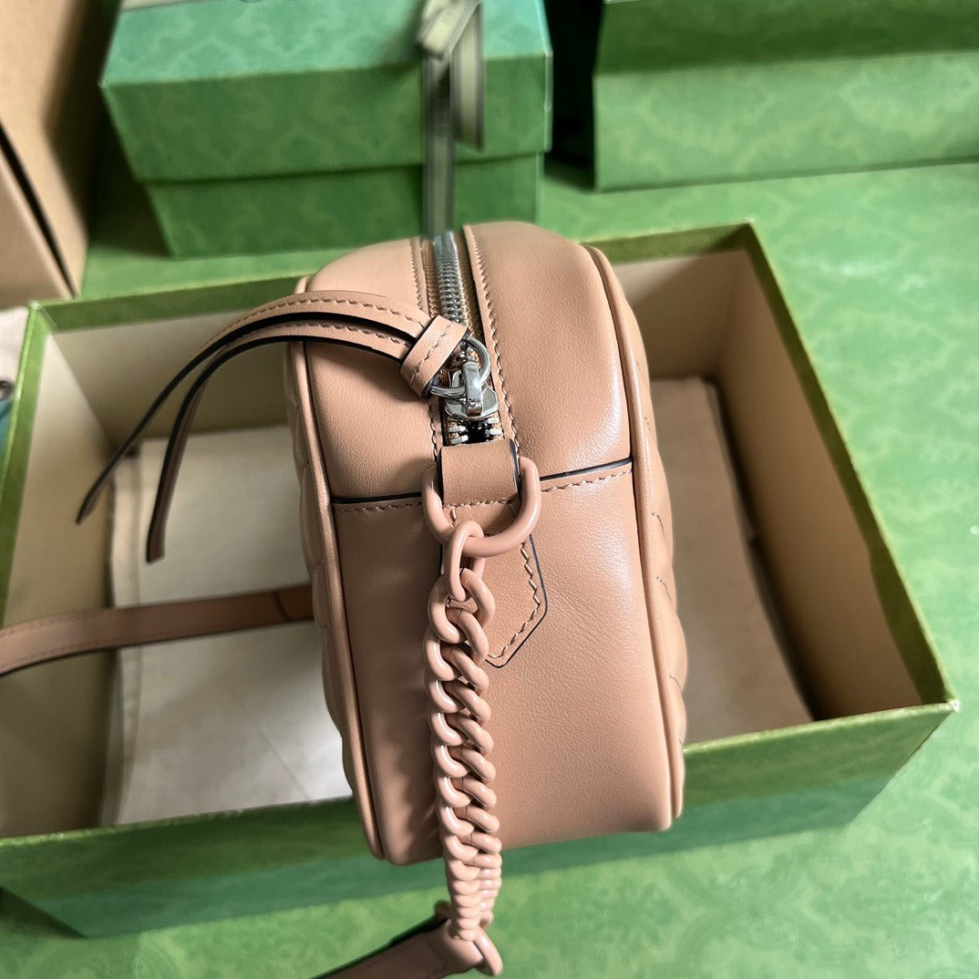 GG Marmont Matelassé Shoulder Bag Rose Beige