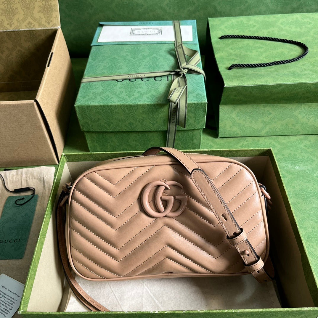 GG Marmont Matelassé Shoulder Bag Rose Beige