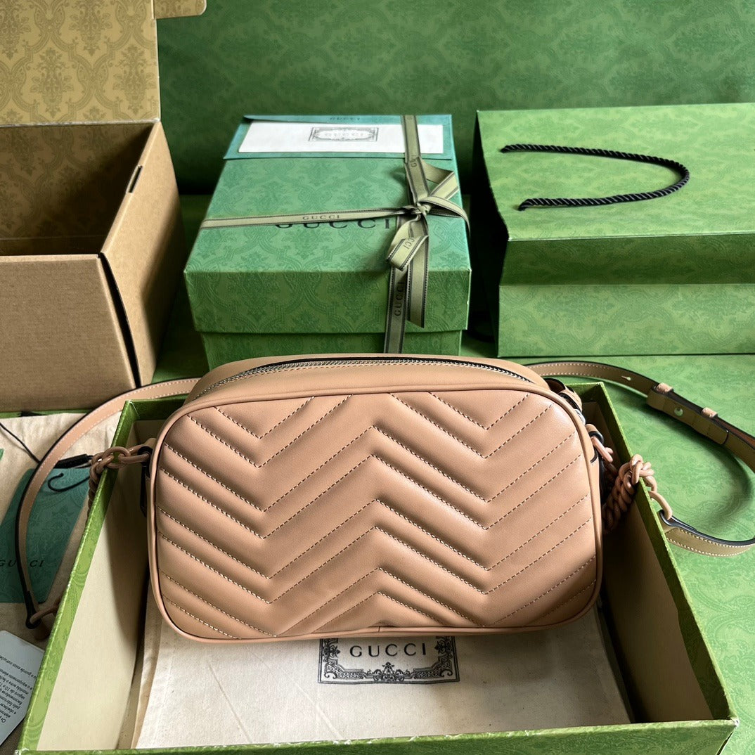 GG Marmont Matelassé Shoulder Bag Rose Beige