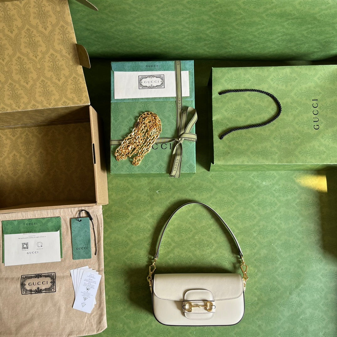 Horsebit 1955 Small Shoulder Bag White