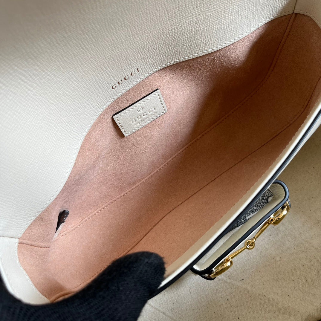 Horsebit 1955 Small Shoulder Bag White