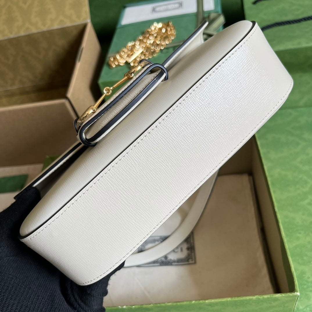 Horsebit 1955 Small Shoulder Bag White