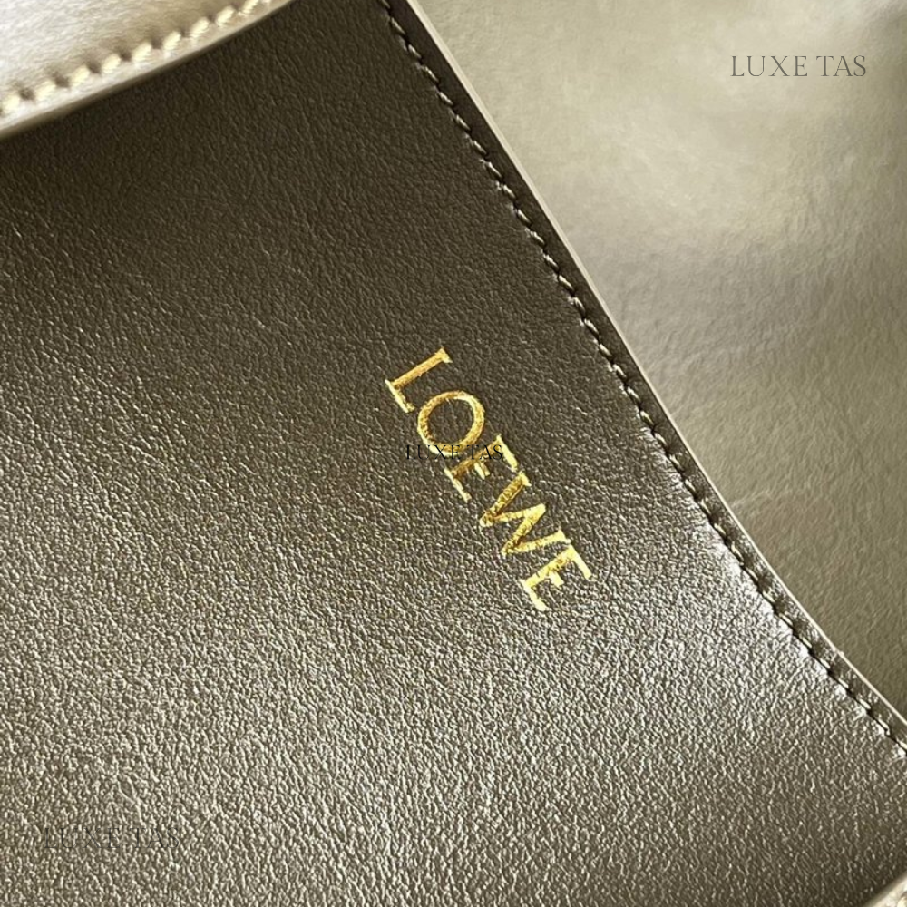 Hunter Green Large Puzzle Fold Tote In Shiny Calfskin - Leather Tote Bag for Women