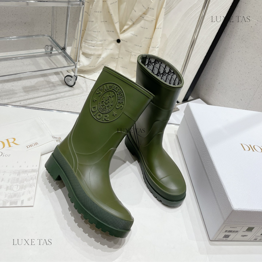 Khaki DRunion Rain Boot - Designer Boots & Ankle Boots for Women