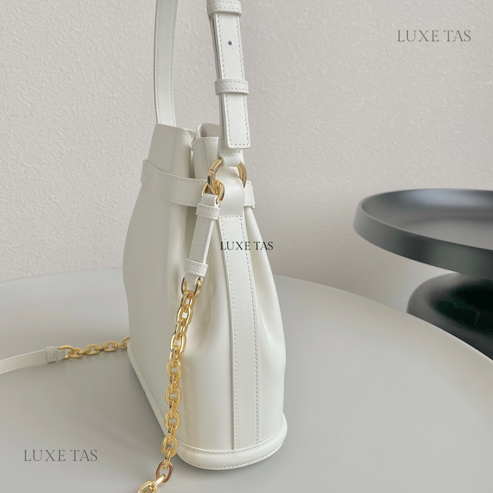 Latte C*D-Embossed Calfskin Medium C'Est Dior Bag