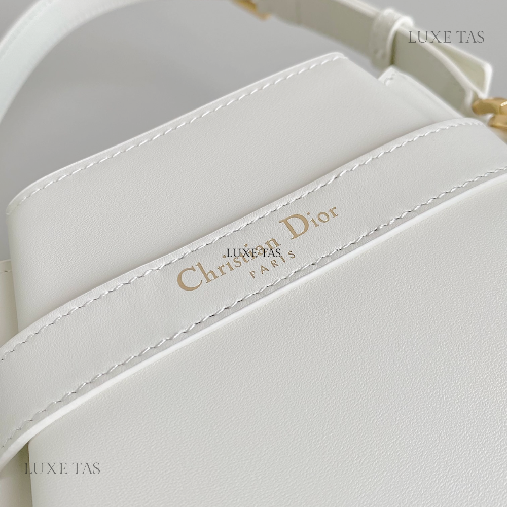 Latte C*D-Embossed Calfskin Medium C'Est Dior Bag