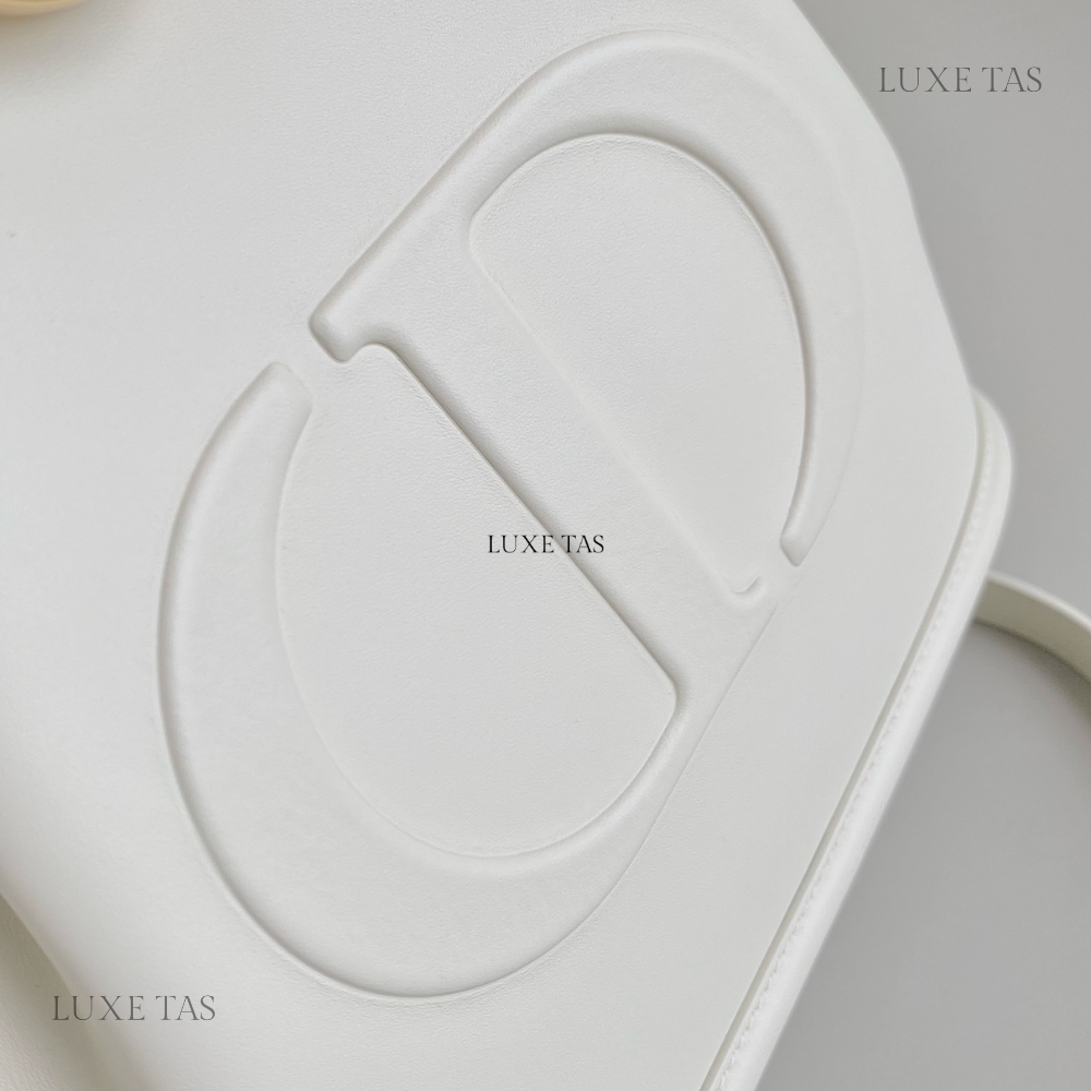 Latte C*D-Embossed Calfskin Medium C'Est Dior Bag