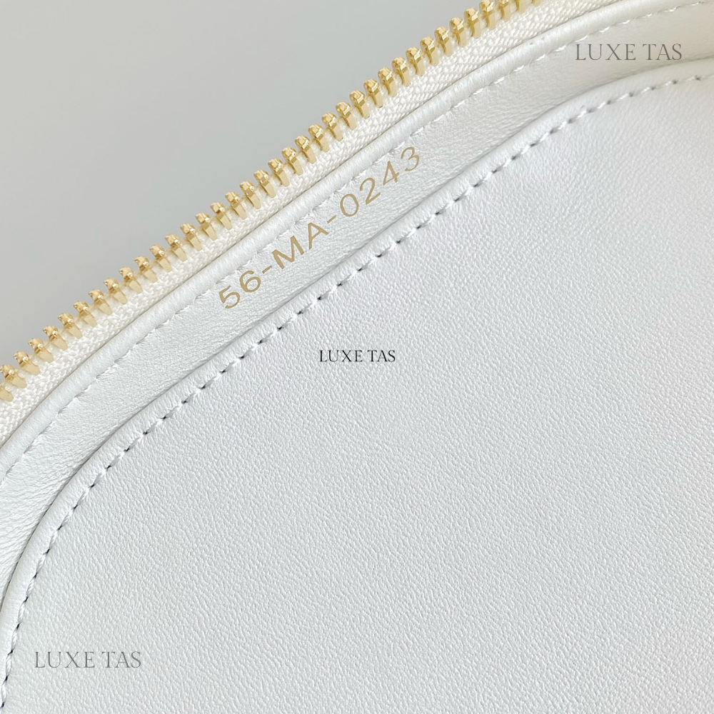 Latte Calfskin Small CD Signature Vanity Case
