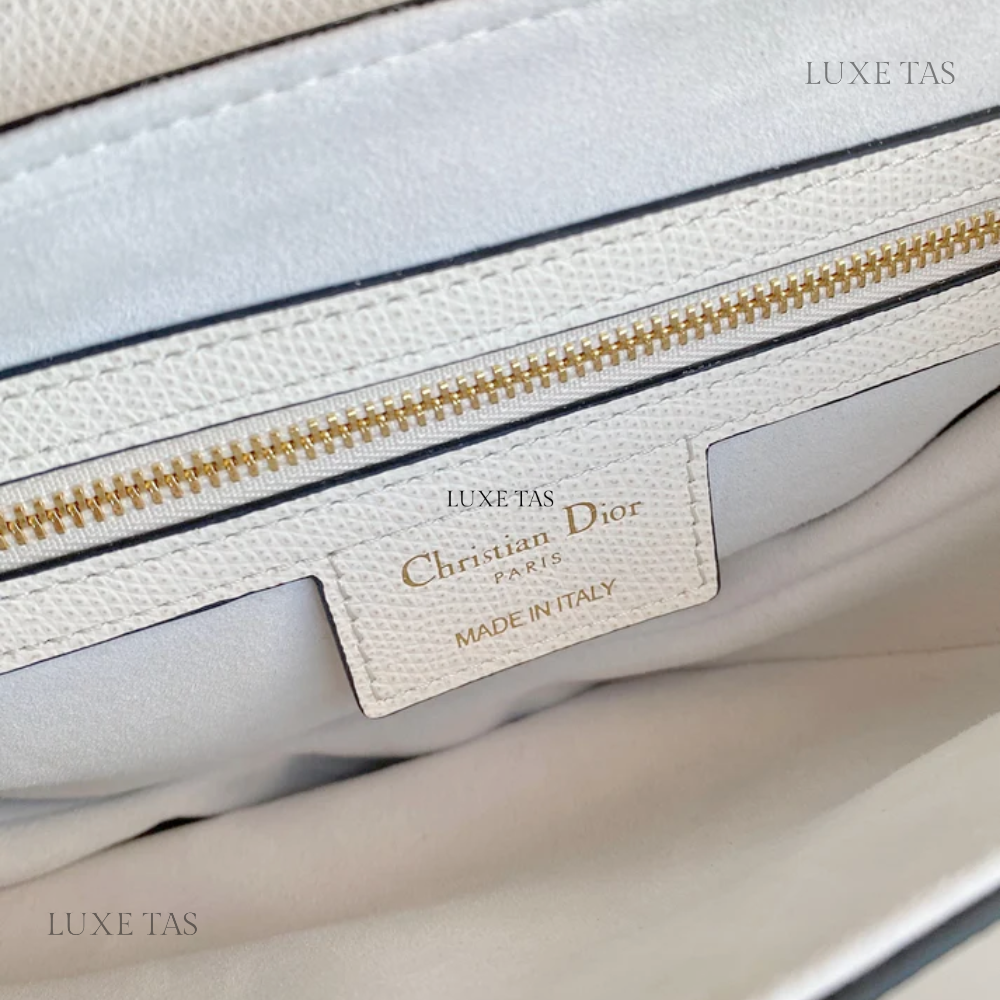 Latte Grained Calfskin Saddle Bag With Strap