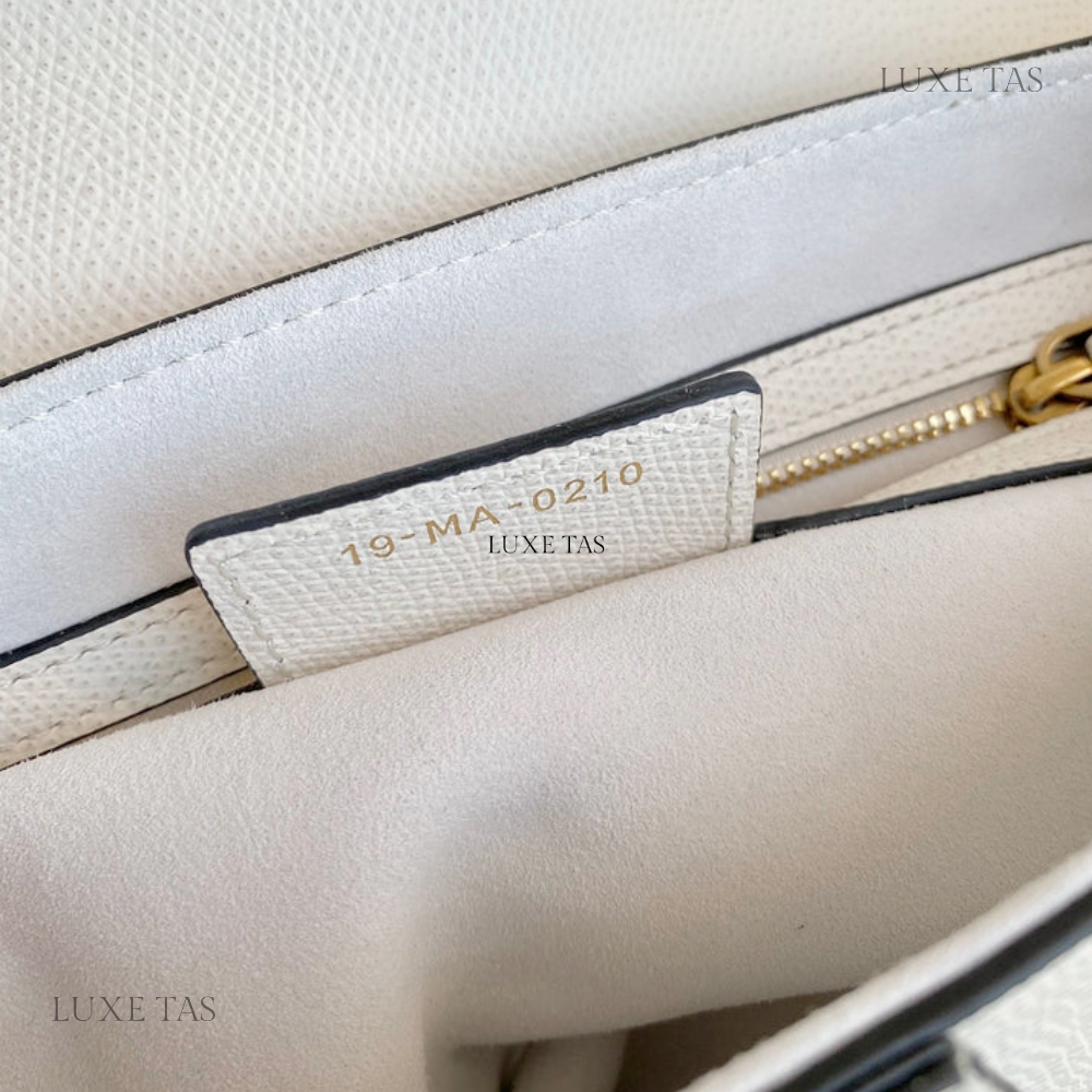 Latte Grained Calfskin Saddle Bag With Strap
