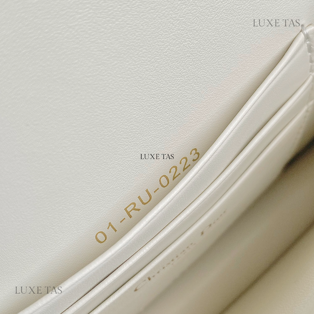 Latte Macrocannage Lambskin Miss Caro Mini Bag