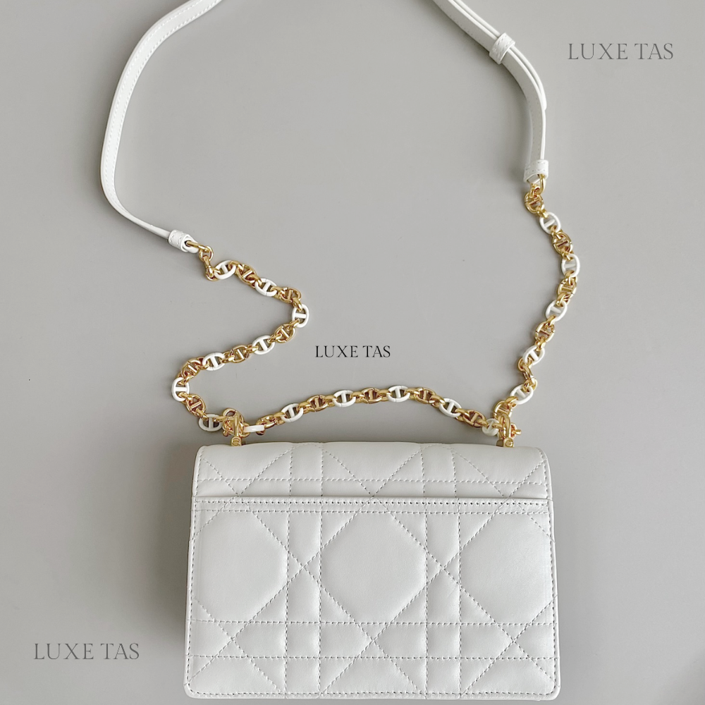 Latte Macrocannage Lambskin Miss Caro Mini Bag