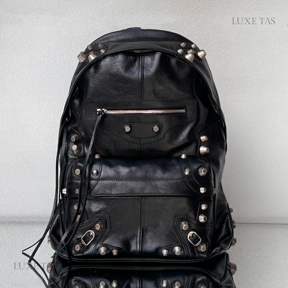 Le Cagole Backpack in Black Leather Backpack for Men