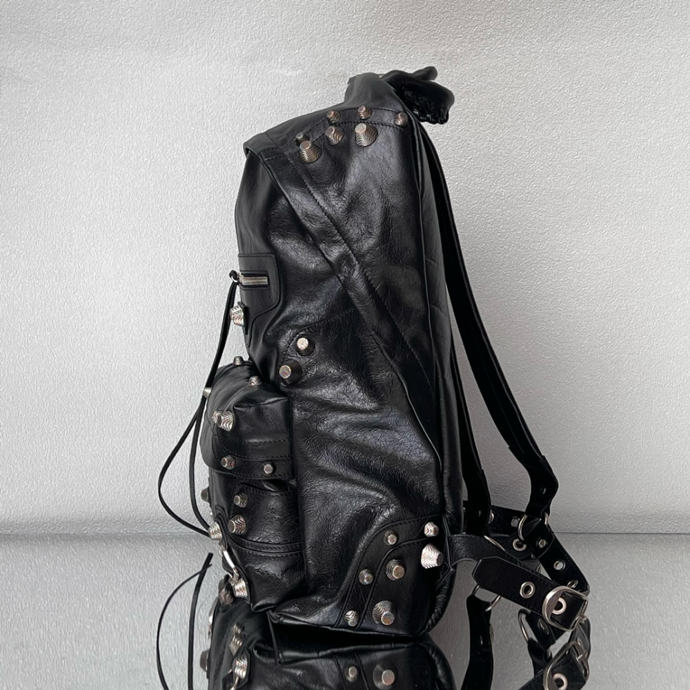 Le Cagole Backpack in Black Leather Backpack for Men