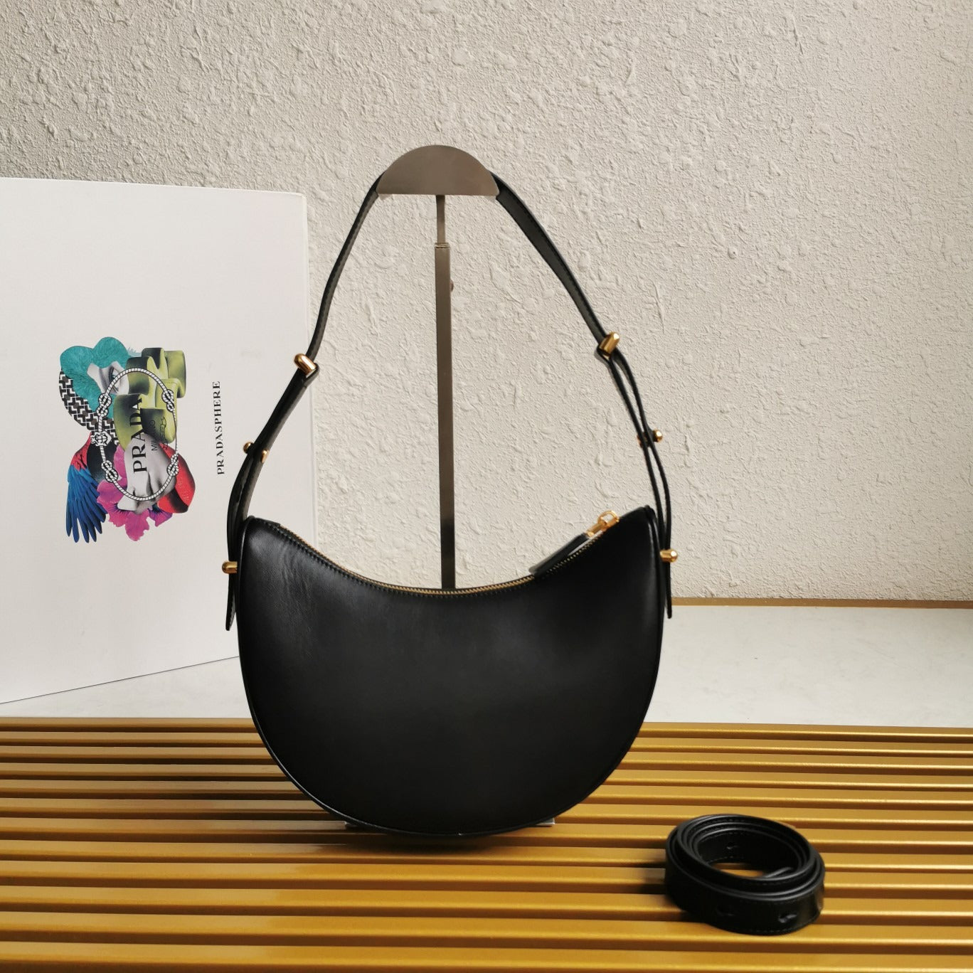 Leather Shoulder Bag Black
