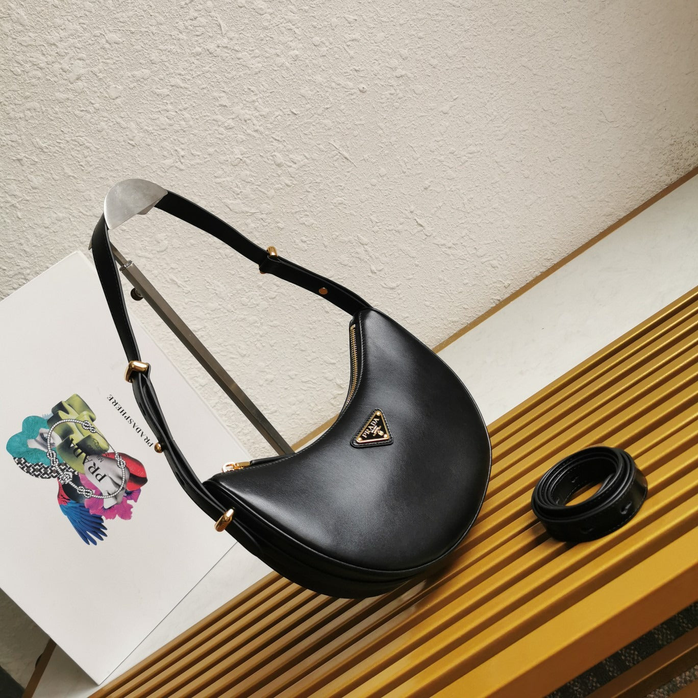 Leather Shoulder Bag Black