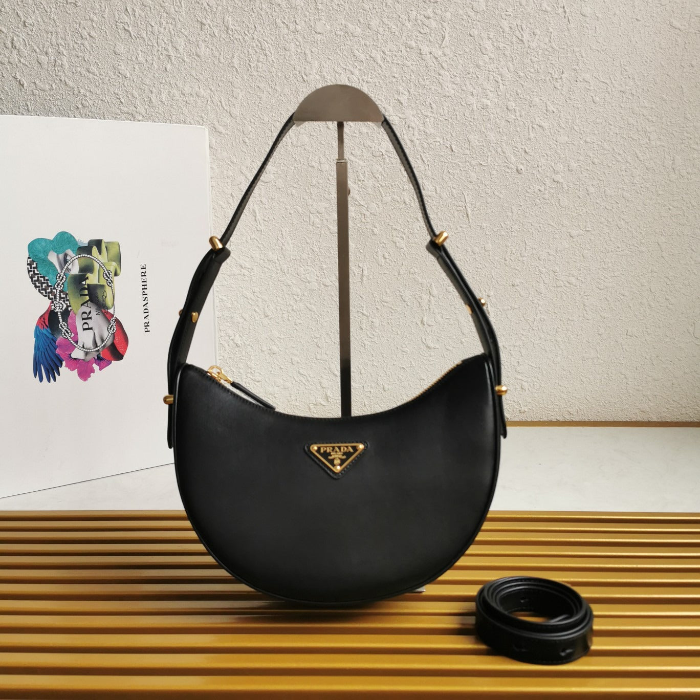 Leather Shoulder Bag Black