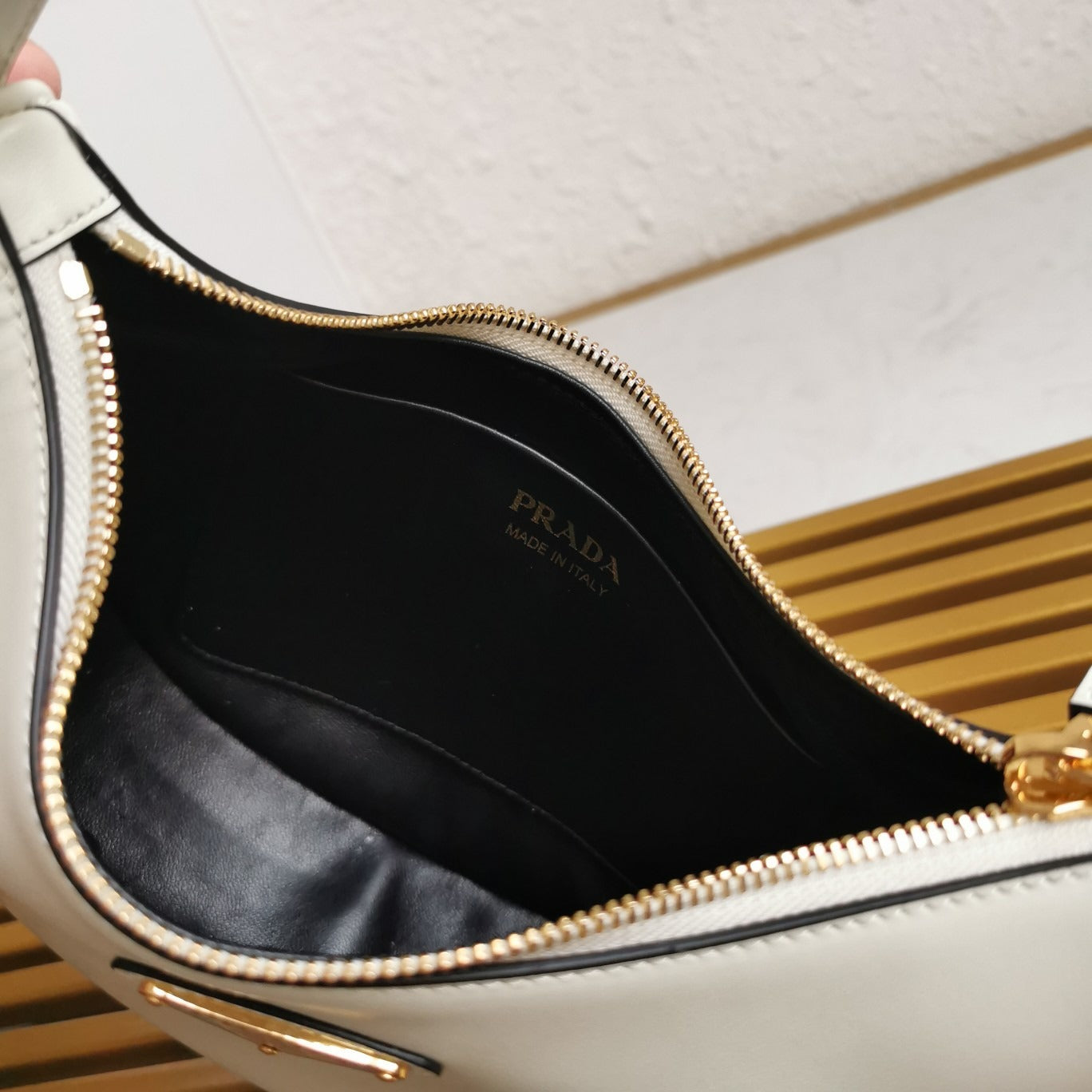 Leather Shoulder Bag White