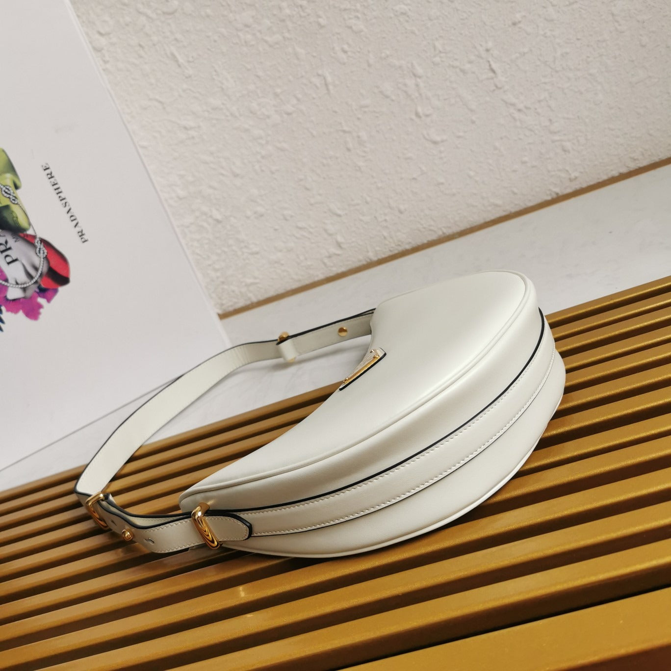 Leather Shoulder Bag White