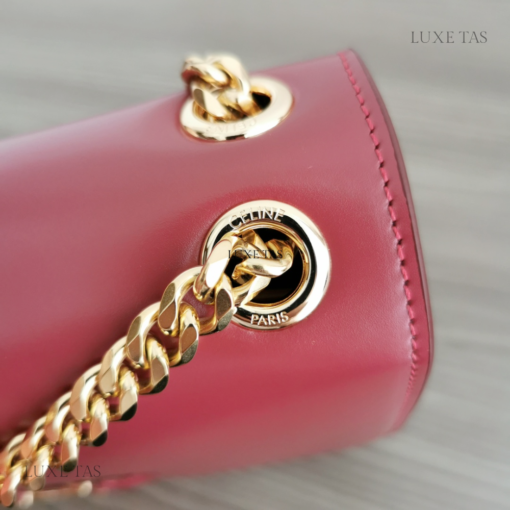Light Burgundy Medium Bag Triomphe Frame In Shiny Calfskin
