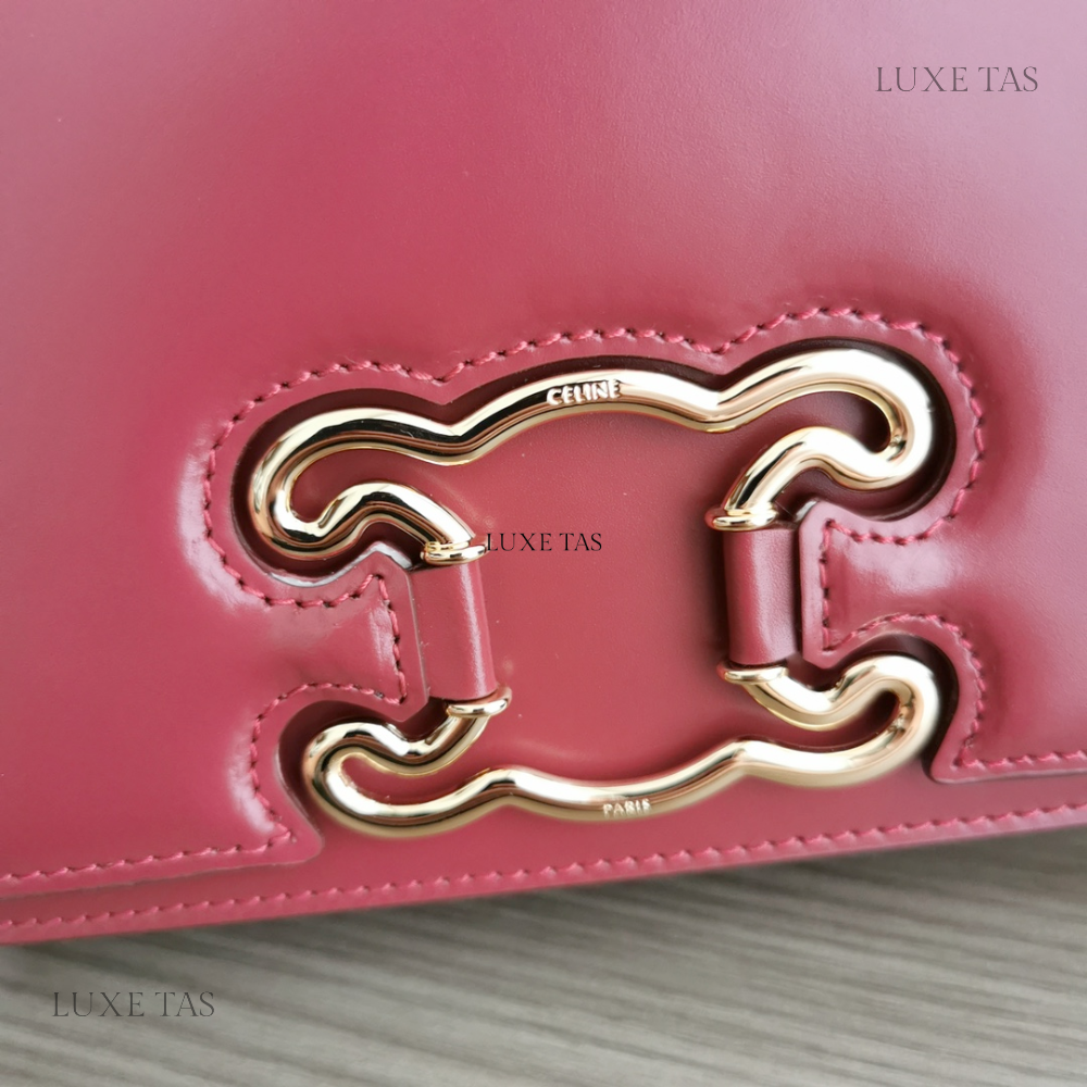 Light Burgundy Medium Bag Triomphe Frame In Shiny Calfskin