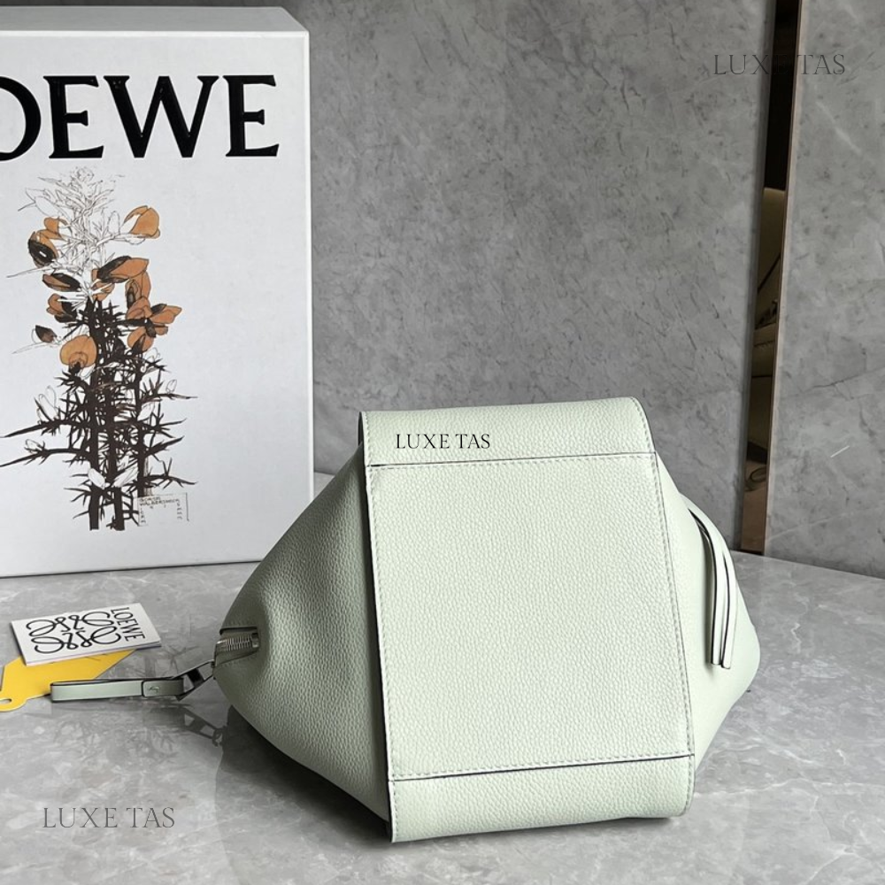 Light Celadon Compact Hammock Bag In Soft Grained Calfskin - Leather Crossbody Bag for Women