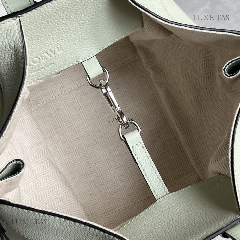 Light Celadon Compact Hammock Bag In Soft Grained Calfskin - Leather Crossbody Bag for Women