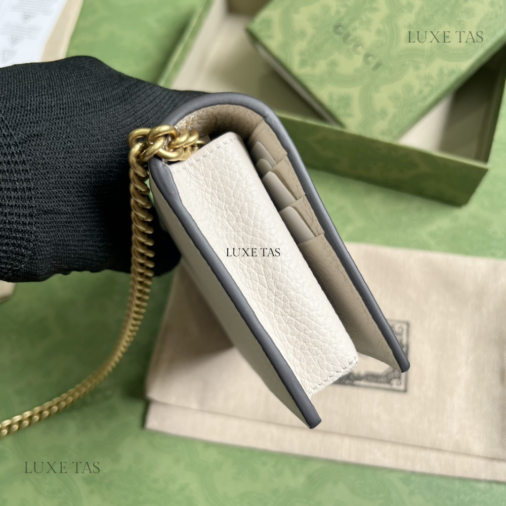 Light Pink Chain Wallet With Interlocking G Python Bow