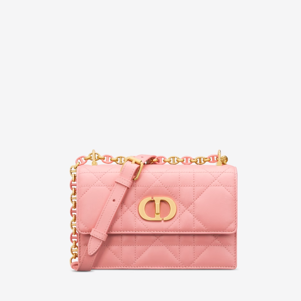 Light Pink Macrocannage Lambskin Miss Caro Mini Bag
