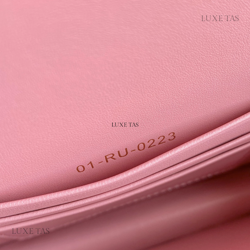 Light Pink Macrocannage Lambskin Miss Caro Mini Bag