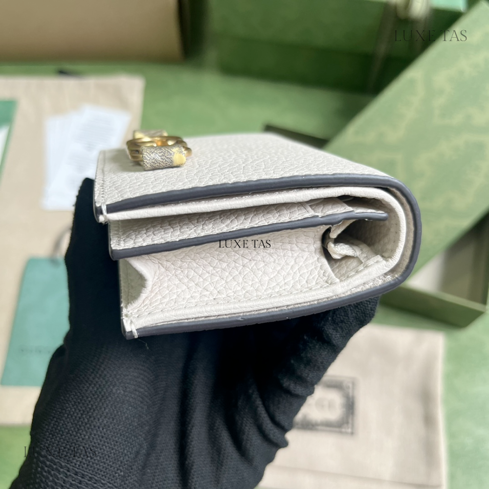 Light Pink Wallet With Interlocking G Python Bow